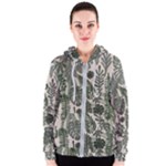Plants Leaves Boho Botany Foliage Women s Zipper Hoodie
