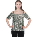 Plants Leaves Boho Botany Foliage Cutout Shoulder T-Shirt