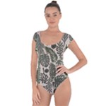Plants Leaves Boho Botany Foliage Short Sleeve Leotard 