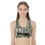 Plants Leaves Boho Botany Foliage Sports Bra with Border