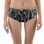 Plants Leaves Boho Botany Foliage Reversible Mid-Waist Bikini Bottoms