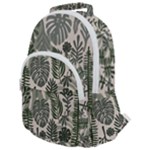 Plants Leaves Boho Botany Foliage Rounded Multi Pocket Backpack
