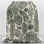 Plants Leaves Boho Botany Foliage Drawstring Bag (Large)