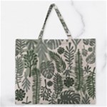 Plants Leaves Boho Botany Foliage Zipper Large Tote Bag