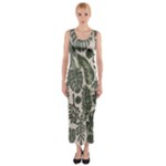 Plants Leaves Boho Botany Foliage Fitted Maxi Dress
