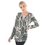 Plants Leaves Boho Botany Foliage Tie Up T-Shirt