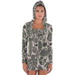 Plants Leaves Boho Botany Foliage Long Sleeve Hooded T-shirt