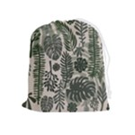 Plants Leaves Boho Botany Foliage Drawstring Pouch (XL)