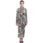 Plants Leaves Boho Botany Foliage Turtleneck Maxi Dress