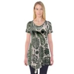 Plants Leaves Boho Botany Foliage Short Sleeve Tunic 