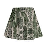 Plants Leaves Boho Botany Foliage Mini Flare Skirt