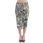 Plants Leaves Boho Botany Foliage Midi Pencil Skirt