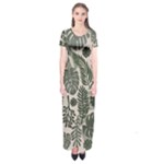 Plants Leaves Boho Botany Foliage Short Sleeve Maxi Dress