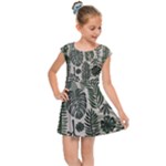 Plants Leaves Boho Botany Foliage Kids  Cap Sleeve Dress