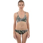 Plants Leaves Boho Botany Foliage Wrap Around Bikini Set