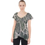 Plants Leaves Boho Botany Foliage Lace Front Dolly Top