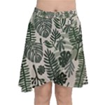 Plants Leaves Boho Botany Foliage Chiffon Wrap Front Skirt