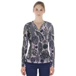 Plants Leaves Boho Botany Foliage V-Neck Long Sleeve Top