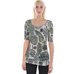 Plants Leaves Boho Botany Foliage Wide Neckline T-Shirt