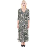 Plants Leaves Boho Botany Foliage Quarter Sleeve Wrap Maxi Dress