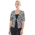 Plants Leaves Boho Botany Foliage Cropped Button Cardigan