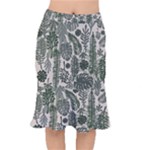 Plants Leaves Boho Botany Foliage Short Mermaid Skirt