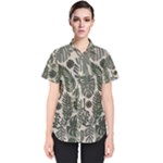 Plants Leaves Boho Botany Foliage Women s Short Sleeve Shirt