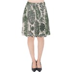 Plants Leaves Boho Botany Foliage Velvet High Waist Skirt