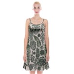 Plants Leaves Boho Botany Foliage Spaghetti Strap Velvet Dress