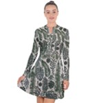 Plants Leaves Boho Botany Foliage Long Sleeve Panel Dress