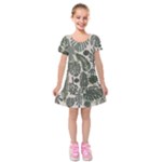 Plants Leaves Boho Botany Foliage Kids  Short Sleeve Velvet Dress