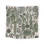 Plants Leaves Boho Botany Foliage Square Tapestry (Small)
