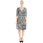Plants Leaves Boho Botany Foliage Wrap Up Cocktail Dress