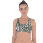 Plants Leaves Boho Botany Foliage Cross String Back Sports Bra
