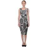 Plants Leaves Boho Botany Foliage Sleeveless Pencil Dress