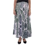 Plants Leaves Boho Botany Foliage Flared Maxi Skirt