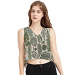 Plants Leaves Boho Botany Foliage V-Neck Cropped Tank Top