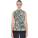 Plants Leaves Boho Botany Foliage Mock Neck Shell Top
