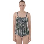 Plants Leaves Boho Botany Foliage Twist Front Tankini Set