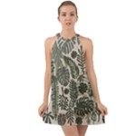 Plants Leaves Boho Botany Foliage Halter Tie Back Chiffon Dress