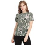Plants Leaves Boho Botany Foliage Women s Short Sleeve Rash Guard