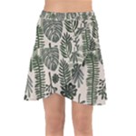 Plants Leaves Boho Botany Foliage Wrap Front Skirt