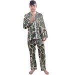 Plants Leaves Boho Botany Foliage Men s Long Sleeve Satin Pajamas Set