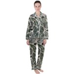Plants Leaves Boho Botany Foliage Women s Long Sleeve Satin Pajamas Set	
