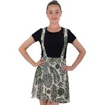 Plants Leaves Boho Botany Foliage Velvet Suspender Skater Skirt