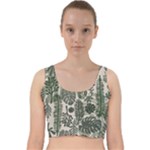 Plants Leaves Boho Botany Foliage Velvet Racer Back Crop Top