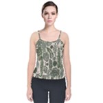 Plants Leaves Boho Botany Foliage Velvet Spaghetti Strap Top