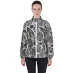 Plants Leaves Boho Botany Foliage Women s High Neck Windbreaker