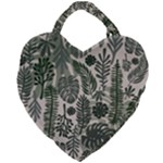 Plants Leaves Boho Botany Foliage Giant Heart Shaped Tote