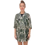 Plants Leaves Boho Botany Foliage Half Sleeve Chiffon Kimono